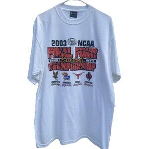 VTG 2003 Final Four T Shirt Marquette Syracuse Texas Kansas Jayhawks NCAA NEW